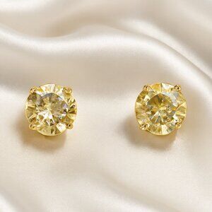 KATHERYN KENT, Stylished Gold-tone Clear Crystal Stud Earrings - Fashion Jewelry